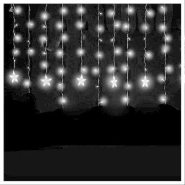 Imagem de Pisca Cascata Cascata 600 Led Estrela Luz Branca 15 Metros 220v