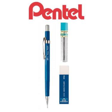 Imagem de Lapiseira Tecnica Pentel 0,7mm P-207 Sharp Azul + Itens