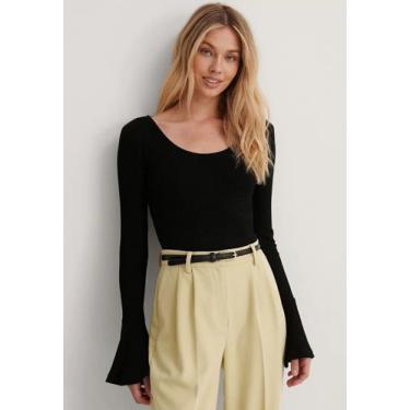 Imagem de Body Diluxo Manga Flare Ribana Canelado 525 Preto, GG, Preto, Adulto