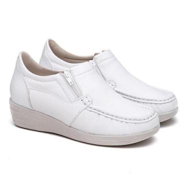 Imagem de Sapato Ortopédico Feminino Couro Zíper Casual Conforto Macio - Franca 