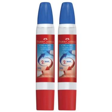 Imagem de Cola Gel Faber Castell 2 Bicos Escola Artes Transparente Kit - Faber-C