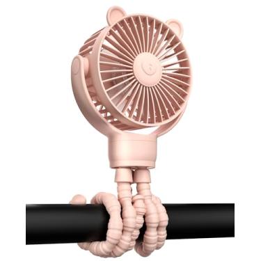 Imagem de GOTOTO Ventilador de carrinho de bebê, ventilador portátil recarregável com bateria de 2000 mAh, 3 velocidades de vento, rotação de 360 graus, nível de ruído ultrabaixo, mini ventilador seguro para o