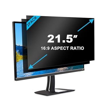 Imagem de GUMIKE Pacote com 2 filtros de tela de privacidade para computador de 21,5 polegadas para monitor panorâmico com proporção de 16:9 - Filtro de luz azul - Película protetora antirreflexo e