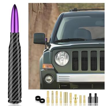 Imagem de Antena Bullet de carro com 13 acessórios de substituição de antena de carro, decoração de antena de caminhão compatível com Chevrolet Dodge Toyota GMC Jeep Ford (roxo)