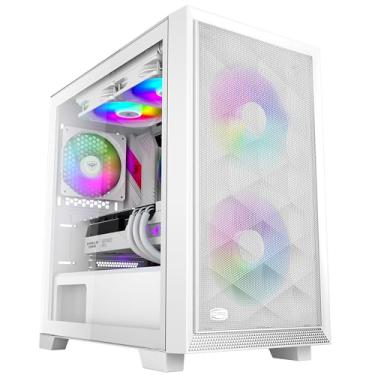 Imagem de PCCOOLER CPS C3D310 Airflow M-ATX PC Case Mid Tower Desktop Computer Gaming Capa superior para ITX/E-ATX com 2 ventiladores ARGB, resfriador de ar de 165 mm e radiador de 280 mm 240 mm e GPU de 350 mm