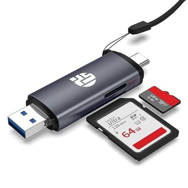 Imagem de Leitor de cartão SD USB C adaptador de leitor de cartão de memória USB 3.0, para cartão de memória SD/Micro SD para cartões MicroSDXC e SDHC, SD, SDXC, SDHC, cartões SD, compatível com MacBook, iPad