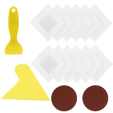 Imagem de Moicstiy Kit de remendo de reparo de drywall de 12 peças, remendo de reparo de alumínio autoadesivo de 5 cm, reparo de malha de teto de folha de metal para reparo de furos de gesso cartonado