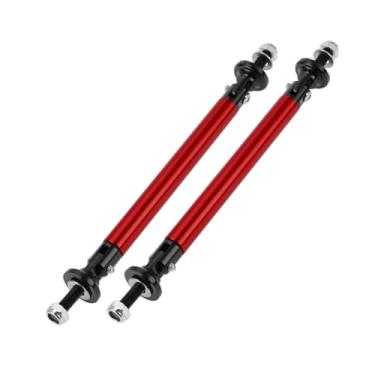Imagem de Partuto 2 peças de 100 mm/3,94 pol. Varas de suporte para divisor de carro ajustáveis dianteiro traseiro para-choque divisor de lábio barra de suporte de haste de amarração liga de alumínio vermelho
