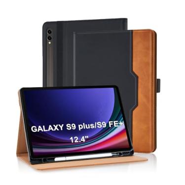 Imagem de Varohix Capa para Samsung Galaxy Tab S10+ Plus 2024 / S9 FE+ Plus/S9+ Plus 12,4 polegadas 2023 de couro magnético multi-ângulo com suporte para cartão Galaxy Tab S9+/S9 FE+, preta