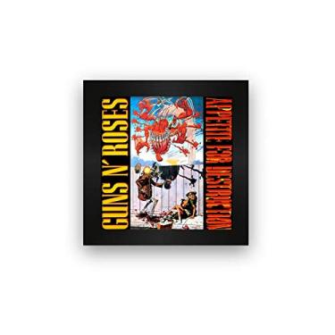 Imagem de Quadro azulejo com moldura Guns in Roses Appetite Org