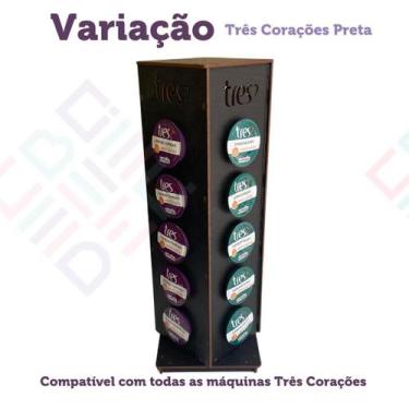 Imagem de Melhor porta capsula torre giratória preta suporte mdf organizador caf