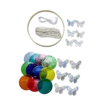 Imagem de IEUDNS Kit de sinos de vento de concha faça você mesmo, decoração suspensa para mulheres, crianças, memorial, sino de vento pendurado para jardim, Multicolorido