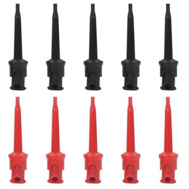 Imagem de Kit de Mini Clipes de Gancho de Teste de Multímetro para Soldagem de Cabo SMT/SMD IC D20 (cinco pretos e cinco vermelhos)