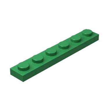 Imagem de Classic Green Plates Bulk, Green Plate 1x6, Building Plates Flat 100 Piece, Compatible with Lego Parts and Pieces: 1x6 Green Plates(Color: Green)