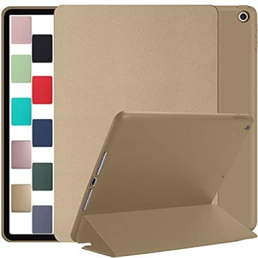 Imagem de DuraSafe Cases Para iPad 5 6 Air 1 2 Gen 9,7 polegadas [iPad Air 1ª 2ª 5ª 6ª] A1893 A1822 A1566 A1474 com parte traseira de silicone macio e capa flip com suporte - Ouro