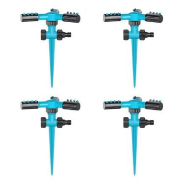 Imagem de Kit 4 Irrigador Aspersor 360 Jatos Grama Jardins Horta - KF