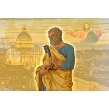 Imagem de Painel de lona Religioso São Pedro - 200x150cm - Fabrika de Festa