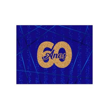 Imagem de Painel de Festa Horizontal 1,55 X 1,20 - 60 Anos Anos Efeito Glitter A