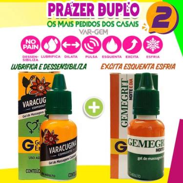 Imagem de Kit Double Sex Shop Lubrificantes Top Gel eróticos var gem