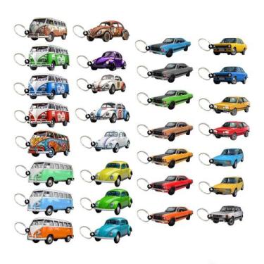 Imagem de 10 Chaveiros Sortidos Modelos De Carro Antigo Em Mdf 3d - Cia Laser