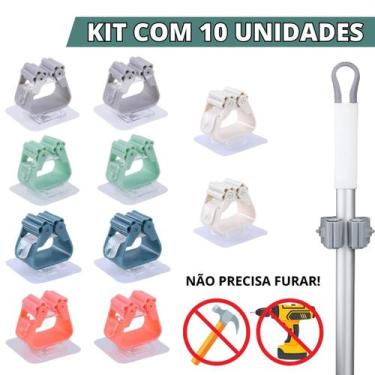 Imagem de Suporte Vassoura Rodo Para Parede Gancho Adesivo Organizador Mop Vasso