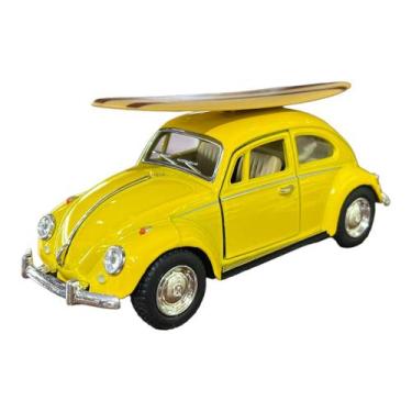 Imagem de Miniatura Volkswagen Fusca Surf Amarelo Metal Kinsmart 1:32