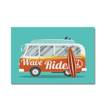 Imagem de Placa Decorativa Vintage MDF Kombi Praia 20x30cm - Quartinhos