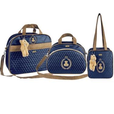 Imagem de Kit Bolsa Maternidade Puppi Coroa Marinho 3 Peças - Talismã