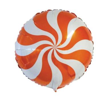 Imagem de Balão Microfoil Pirulito Laranja - 18" 45cm - 1 unidade - Balões São R