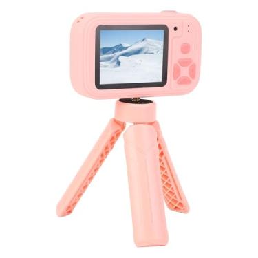 Imagem de Gravador de Vídeo Compacto, Câmera Digital de 2,4 Polegadas 48MP 1080P Zoom Digital 4x Anti Vibração Câmera Portátil Com Luz de Preenchimento Integrada para Crianças Iniciantes