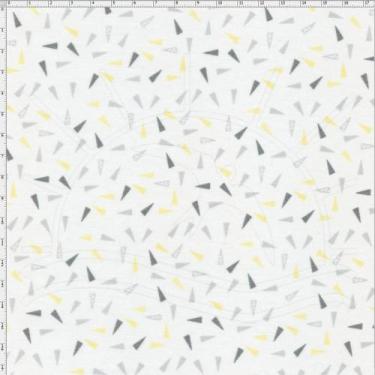 Imagem de Tecido Estampado para Patchwork - Mundo dos Sonhos Cones Cinza (0,50x1