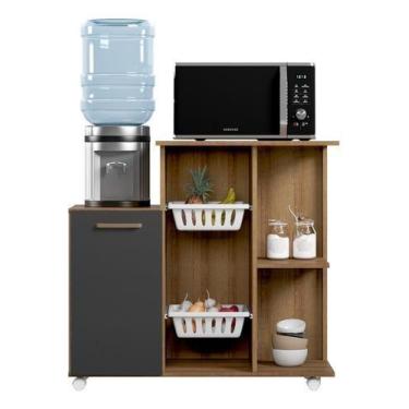 Imagem de Balcão Armario Bebedouro forno Fruteira Clara Mel Grafite Madine