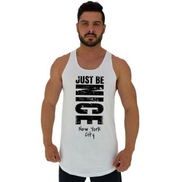 Imagem de Regata Longline Estampada Masculina MXD Conceito Just Be Nice, Branco,