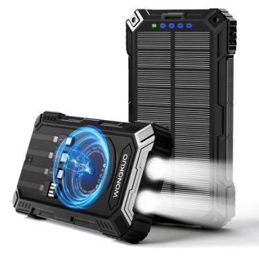 Imagem de Carregador solar Power Bank WONGKUO 49800mAh com USB-C e lanterna