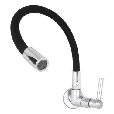 Imagem de Torneira Gourmet Parede Flexível Preta Toda de Metal Premium - Creator