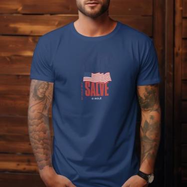 Imagem de Camisa Camiseta Masculina Estampada Polo Blu Malha Algodão do P ao G1,