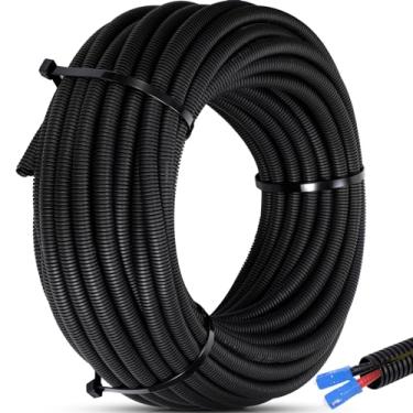 Imagem de Sasylvia Protetor de tubulação de tear de fio dividido de 5 cm x 6 m, mangueira de conduíte flexível, protetor de fio, capa de plástico elétrico, mangas de isolamento de fio automotivo