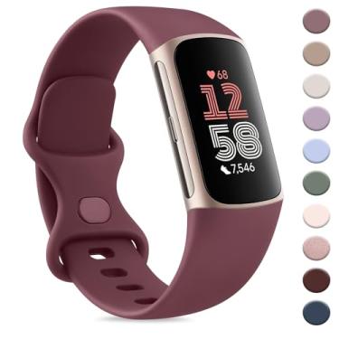 Imagem de AK Pulseira esportiva compatível com Fitbit Charge 6/Fitbit Charge 5 para mulheres e homens, pulseiras de substituição macias clássicas para Fitbit Charge 6/5 Advanced Fitness e Health Tracker