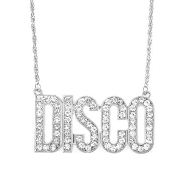 Imagem de Haceolhada Corrente de colar hippie discoteca para homens, roupa de discoteca dos anos 70 corrente de ouro masculina, corrente de ouro dos anos 70, joia de fantasia, colar de discoteca para festa de discoteca dos anos 70, acessórios de discoteca para homens e mulheres, Zinco, Sem Pedra Preciosa