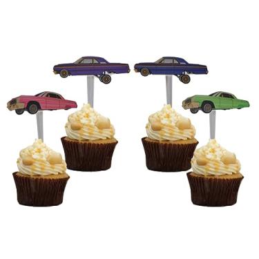 Imagem de 24 PCS Lowrider Cupcake Toppers - Lowrider Party Decorations - Cholo Theme Party - Lowrider Car Birthday Decorations