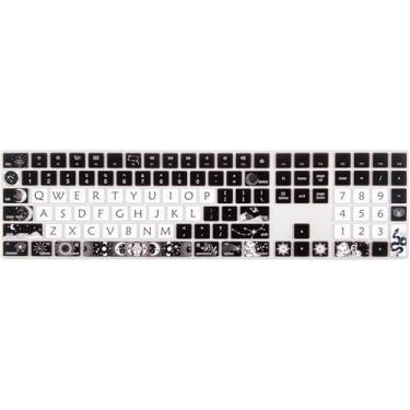 Imagem de Linda capa de teclado de silicone para Apple iMac Magic Keyboard (modelo: A1843, versão 2017 2018) com teclado numérico, película de teclado de impressão fofa, layout dos EUA, sol e lua