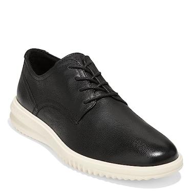 Imagem de Cole Haan Sapato Oxford masculino Grand+ bico liso, Couro preto/marfim, 8