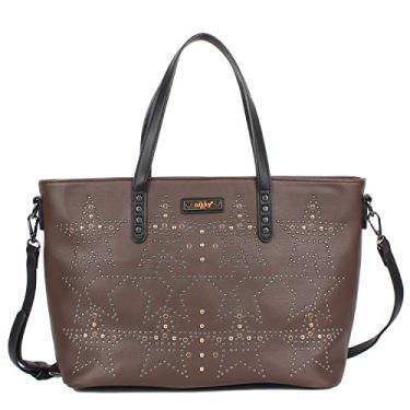 Imagem de Nikky Bolsa de ombro feminina com estampa de estrelas cravejadas, Chocolate, One Size, Bolsa feminina [Chocolate], design de enfeite de estrelas cravejadas