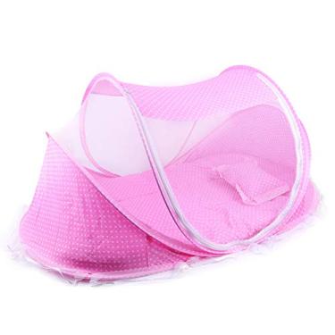 Imagem de Portátil Dobrável bebê Cama Mosquito Net Recém-nascido Sono Cama Viagem Cama para Uso Doméstico (rosa)