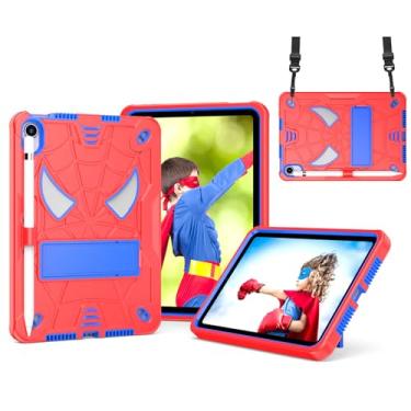 Imagem de Dteck Capa de aranha fofa para iPad Mini A17 Pro 2024 e iPad Mini 6ª geração 2021 de 8,3 polegadas, com suporte/suporte de lápis/alça de ombro/película protetora de tela, capa infantil resistente à