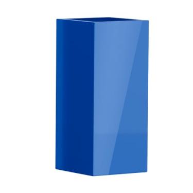 Imagem de Vaso Fibra De Vidro Quadrado Texas G 80cm Caixa Grande Decorativo (Azul Metálico)