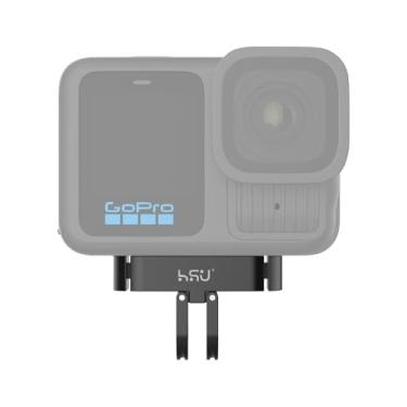 Imagem de HSU Suporte de trava magnética para GoPro Hero 13 preto, suporte de liberação rápida com porta de conector de tripé de furo de 1/10.2 cm - 20 parafusos, design de trava dupla de metal, acessório Go