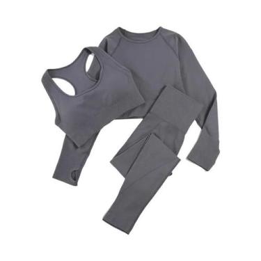 Imagem de Conjunto de Yoga Sem Costura Feminino - Roupas de Ginástica e Fitness,