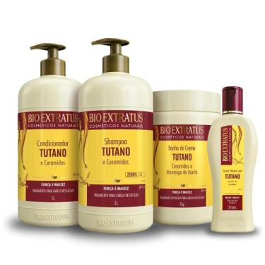 Imagem de Kit Bio Extratus Tutano Shampoo Condicionador Máscara 1L/Kg Creme Sili