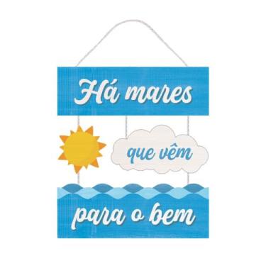 Imagem de Placa Decorativa com Corda Casa da Praia Frase Mar - Estúdio Amora